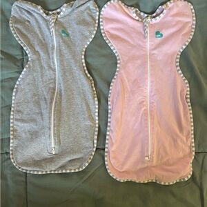 NB - Love to Dream Sleep Sacks - Pink and Gray
